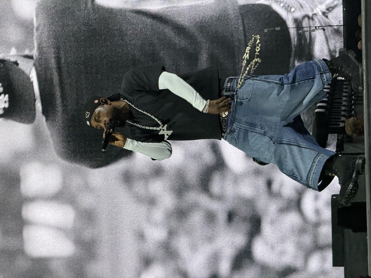 Kendrick Lamar on stage.